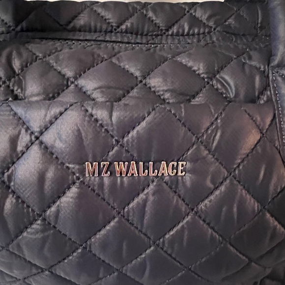 MZ Wallace Quilted Crossbody Bag - Navy with beautiful tan leather accents - Picture 6 of 10